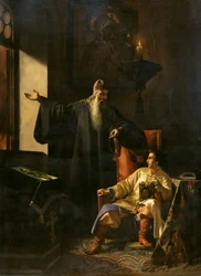 Ivan o Terrível e o padre Silvestre durante o Incêndio de Moscou em 1547
