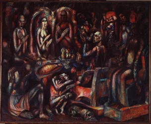 "La Fete des Rois" (Festa dos Reis) Peinture de Pavel Nikolayevich Filonov (1883-1941) 1913 Museu Estatal da Rússia, São Petersburgo