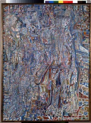 "Personnages" (pessoas) Peinture de Pavel Nikolayevich Filonov (1883-1941) 1930 Museu Estatal da Rússia, São Petersburgo