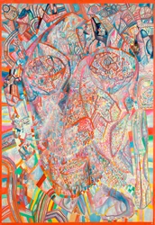 A cabeça (óleo no papel)