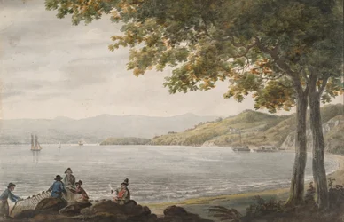 Pescadores de Shad na margem do rio Hudson, 1811-ca. 1813.