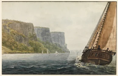O paquete "Mohawk of Albany" a passar as Palisades