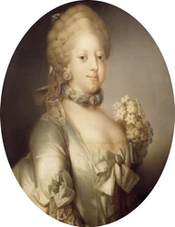 Retrato de Caroline Matilda da Grã-Bretanha 1751-1775, rainha da Dinamarca, ca 1767.