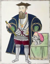 Retrato de Vasco da Gama (guache sobre papel)