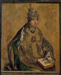 Papa Gregório I o Grande - São Gregório o Grande - Berruguete, Pedro (1450-1503) - c. 1495 - Óleo sobre madeira - 85,5x70 - Museu Nacional d