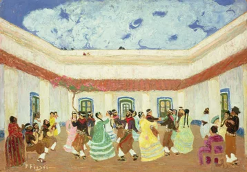 The Patio (óleo a bordo)