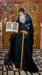 Santo António Abade (têmpera sobre madeira)