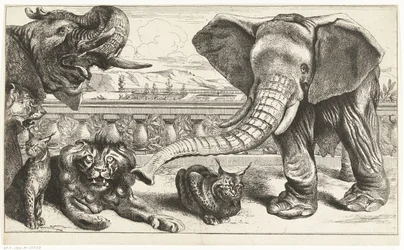 Elefantes, leões e linces nos jardins de Versalhes