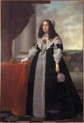 Arquiduquesa Cecile Renee da Áustria, Rainha da Polônia - Retrato da Arquiduquesa Cecilia Renata da Áustria (1611-1644), Rainha da Polônia, por Danckers de Rij, Peeter (c. 1605-1661). óleo sobre tela