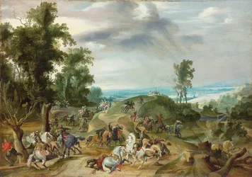 Uma batalha de cavalaria