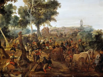 Ataque a uma coluna de abastecimento durante a Guerra dos Trinta Anos (óleo sobre tela)