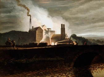 Paisagem industrial, País de Gales, século XIX