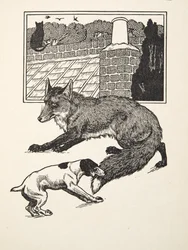 Fox Chasing, de cem anedotas de animais, pub. 1924