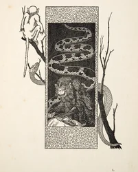 Macaco contra cobra, de cem anedotas de animais, pub. 1924