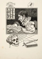 Sonnini e seu gato, de cem anecdotes dos animais, bar. 1924