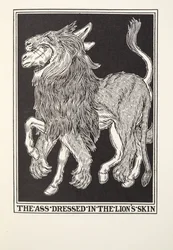 O burro vestido na pele de leões, de Fontaine Fables, pub. 1905