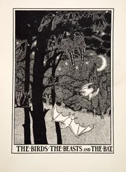 The Birds, the Beasts and the Bat, from A Hundred Fables of Aesop, pub.1903 (gravura)