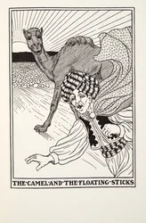 O camelo e os palitos flutuantes, de Fontaine Fables, pub. 1905