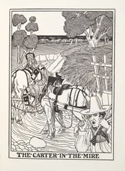 The Carter in the Mire, de Fontaine Fables, pub. 1905 (gravura)