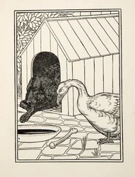 O cão e o ganso, de cem anecdotes dos animais, bar. 1924