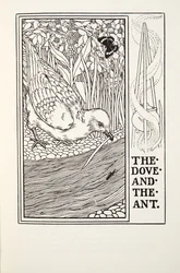 The Dove and the Ant, de Fontaine Fables, pub. 1905