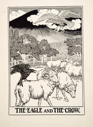 A águia e o corvo, de cem fábulas de Esopo, pub.1903