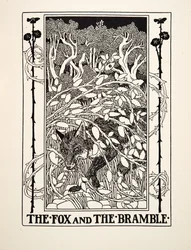 A raposa e o espinheiro, de cem fábulas de Esopo, pub.1903