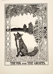 A raposa e as uvas, de cem fábulas de Esopo, pub.1903