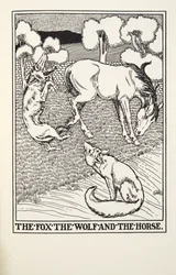 A Raposa, o Lobo e o Cavalo, de Fontaine Fables, pub. 1905