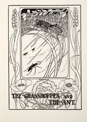 O Gafanhoto e a Formiga, de Fontaine Fables, pub. 1905