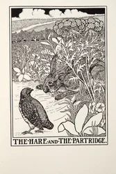 The Hare e The Partridge, de Fontaine Fables, pub. 1905