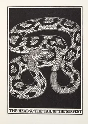 A cabeça e a cauda da serpente, das Fábulas de Fontaine, publicado em 1905