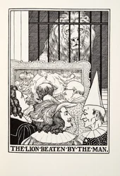 O Leão Espancado pelo Homem, de Fontaine Fables, pub. 1905