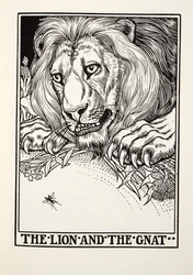 O Leão e o Mosquito, de Fontaine Fables, pub. 1905