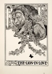 O Leão Apaixonado, de Cem Fábulas de Esopo, pub.1903