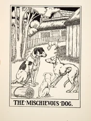 The Mischievous Dog, from A Hundred Fables of Aesop, pub.1903 (gravura)