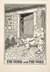 A Enfermeira e o Lobo, de Cem Fábulas de Esopo, pub.1903