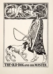 O Velho Cão e seu Mestre, de Cem Fábulas de Esopo, pub.1903