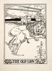 O Leão Velho, de Cem Fábulas de Esopo, pub.1903