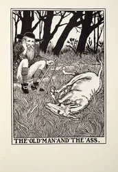 O Velho e o Burro, de Fontaine Fables, pub. 1905