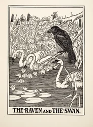 O Corvo e o Cisne, de Cem Fábulas de Esopo, pub.1903
