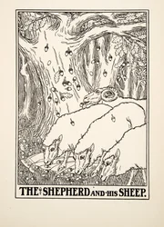 The Shepherd and his Sheep, de A Hundred Fables of Aesop, pub.1903 (gravura)