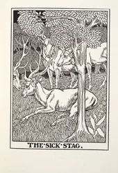 The Sick Stag, de Fontaine Fables, pub. 1905