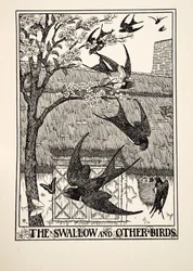A andorinha e outras aves, de cem fábulas de Esopo, pub.1903