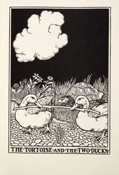 A tartaruga e os dois patos, de fábulas de Fontaine, bar. 1905