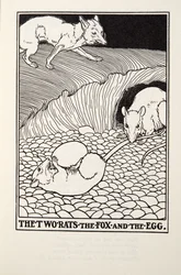 Os dois ratos, a raposa e o ovo, de Fontaine Fables, pub. 1905