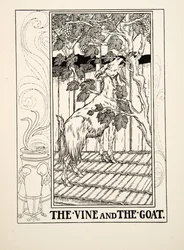 A videira e a cabra, de cem fábulas de Esopo, pub.1903