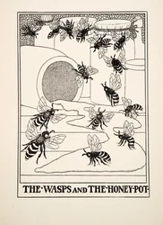 As vespas e o honeypot, de cem fábulas de Esopo, pub.1903