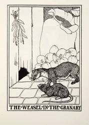A doninha no celeiro, de fábulas de Fontaine, bar. 1905
