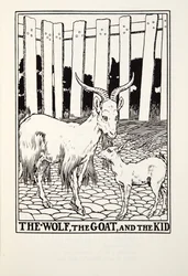 O Lobo, o Bode e o Garoto, de Fontaine Fables, pub. 1905